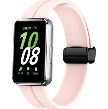 Příslušenství k chytrým hodinkám eses Silikonový řemínek s magnetickou přezkou pro Samsung Galaxy Fit 3 - Růžový