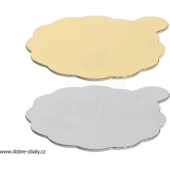 Banketka na minidortíčky 8 cm KOPRETINA zlatá/stříbrná