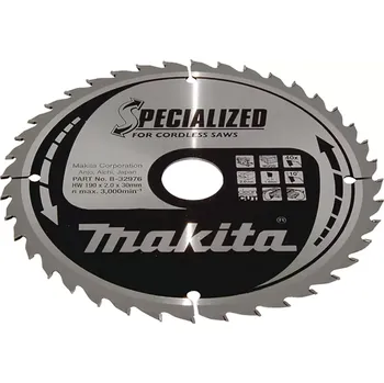 Pilový kotouč B-32976 Kotouč pilový dřevo SPECIALIZED 190x2x30mm 40Z pro aku pily Makita