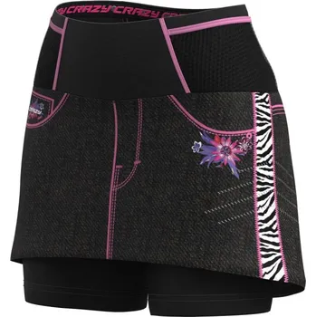 Dámské kalhoty Crazy Skirt Voltage 01ZE Black Zebra dámská běžecká sukně M