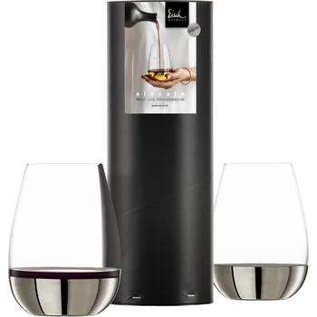 Sklenice EISCH – 2 univerzální sklenice / sklenice na červené víno 500/9 platin v dárkovém tubusu