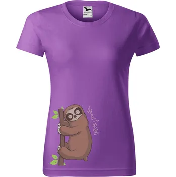 Dámské tričko DOBRÝ TRIKO Dámské tričko s potiskem Spěchej pomalu Barva: Fialová, Velikost: S