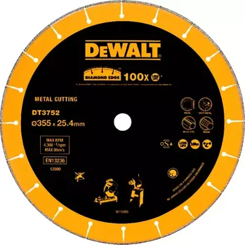 Řezný kotouč DT3752 Dia kotouč do rozbrušovačky D28710/D28715 na kov, beton a profily 355x25,4mm DeWALT