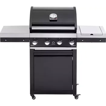 Zahradní gril GrandHall PREMIUM G4 Plynový gril s bočním hořákem K04000330A Černá