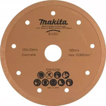 Řezný kotouč B-21951 Kotouč řezný diamantový mokrý řez 125x20mm Makita