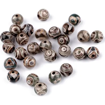 Korálek Tibetský achát Dzi, minerální korálky Ø8 mm Varianta: achát tibetský Dzi, Balení: 10 ks