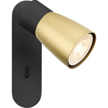 Nástěnné svítidlo SLV 1008305 Puri 2.0 Dome, černozlaté nástěnné svítidlo 1xGU10 s vypínačem, výška 15cm