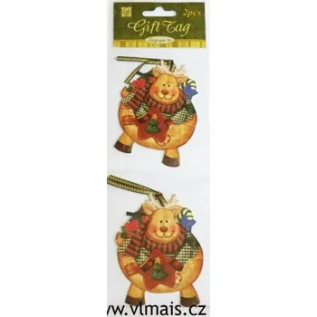 Dárková visačka Jmenovka vánoční 3D SOB, 2 ks