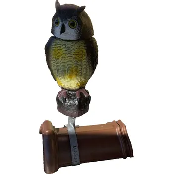 Odpuzovač zvířat Plašič ptáků Sova - 3D maketa, 40 cm, kotvení na hřebenáč, rotující hlava 360 °