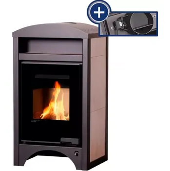 Krbová kamna HSF34-054 Krbová kamna AQUAFLAM VARIO BARMA 11/7kW dlažba Bělený Dub, elektronická regulace Flamingo