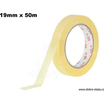 Lepicí páska Lepící pásky krepové 19 mm x 50 m hladké ŽLUTÉ