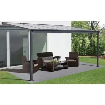 Zahradní stavba LG2120 Hliníková pergola LANITPLAST WALL 33 antracit + bronz PC