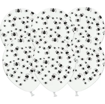 Party dekorace Latexové balónky strong průhledné pavouk 30 cm 6 ks