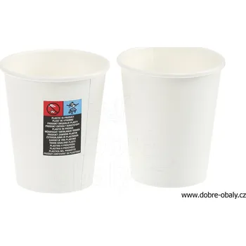 Jednorázové nádobí Kelímek papírový 280 ml (0,2 l) bílý - Kelímek papírový 280 ml (