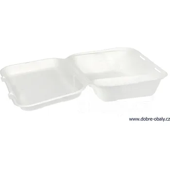 Jednorázové nádobí Kompostovatelný lunchbox dvoudílný 250x160x64 mm - Kompostovate