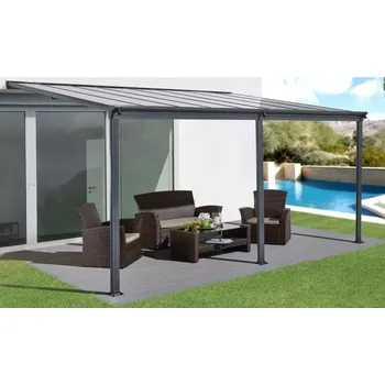 Zahradní stavba LG2128 Hliníková pergola LANITPLAST WALL 53 antracit + bronz PC