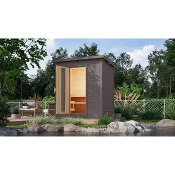 Sauna LG4123 Finská sauna KARIBU HYTTI 1 (97703) terragrau