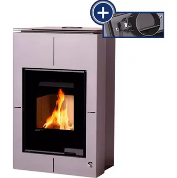 Krbová kamna HSF34-083 Krbová kamna AQUAFLAM VARIO SAPORO 11/5kW šedá, elektronická regulace Flamingo