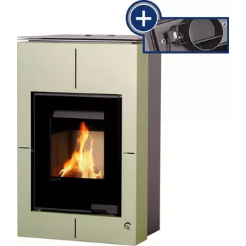 Krbová kamna HSF34-087 Krbová kamna AQUAFLAM VARIO SAPORO 11/7kW olivová, elektronická regulace Flamingo