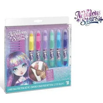 kreativní sada Nebulous Stars Třpytivá pera na vlasy. Obsah balení - 6 třpytivých tužek na vlasy, hřeben a pokyny. Display box - 12 ks. Vhodné pro děti od 11 let