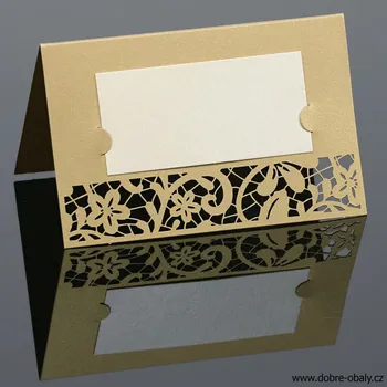 Svatební dekorace Kartičky na stůl zlaté, 8 ks