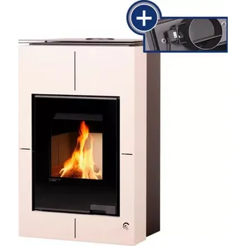 Krbová kamna HSF34-082 Krbová kamna AQUAFLAM VARIO SAPORO 11/5kW krémová, elektronická regulace Flamingo
