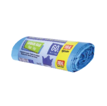 Pytle na odpadky VIBAL Sáček zavaz. modrý S60L 60x68+12 14my 250 16ks x 20r