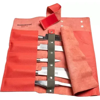 Pouzdro na nůž NAPPARED Kožené rolovací pouzdro na nože FEUERMEISTER NAPPA červená