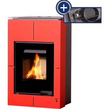 Krbová kamna HSF34-079 Krbová kamna AQUAFLAM VARIO SAPORO 11/5kW červená, elektronická regulace Flamingo
