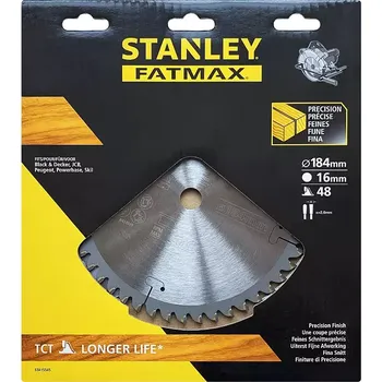 Pilový kotouč STA15545 Pilový kotouč TCT/HM brousitelný pro příčné řezy 184 x 16 mm, 48 zubů Stanley