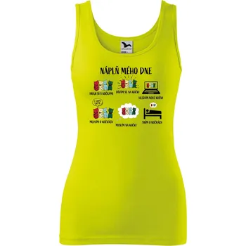 DOBRÝ TRIKO Dámské tílko s potiskem Náplň dne Velikost: 2XL, Barva: Limetková