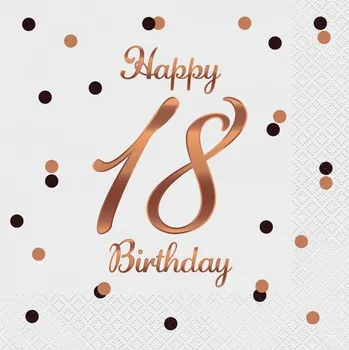 Papírový ubrousek Ubrousky 3-vrstvé růžovo-zlatý potisk 18