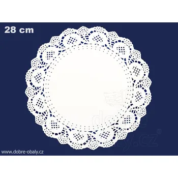 Papírové krajky cukrářské kulaté průměr 28 cm, 100 ks - Papírov