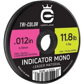 Trojbarevný indikátor Cortland Tricolor Indicator Mono Leader Material 15,24 m; 0,23 mm; 3,6 kg