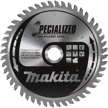 Pilový kotouč B-56801 Kotouč pilový corian SPECIALIZED 165x2x20mm 48Z pro ponorné pily Makita