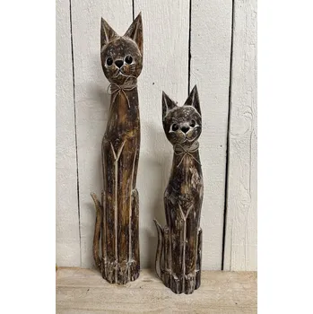 Obraz Dekorace dřevěná kočka - různé velikosti Velikost: 80cm tmavá