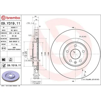 Brzdový kotouč Brzdový kotouč BREMBO 09.Y319.11