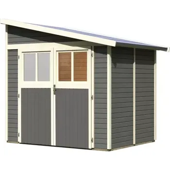 CDATA[Podrobnosti o produktu LG2805 Dřevěný domek KARIBU BASTRUP 2 (73283) natur LG2805 Vnější rozměr š 237 x h 237 cm.…
PEDDY.cz
![Zahradní stavba LG3097 Dřevěný domek KARIBU BOMLITZ 2 (8884) šedý