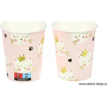 Party nádobí Papírové kelímky s potiskem W039241 KOČKA, 6 ks