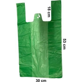 Nákupní taška VIBAL Taška HDPE Zelená 10KG 30x18x53cm 20my 117ks/20bal