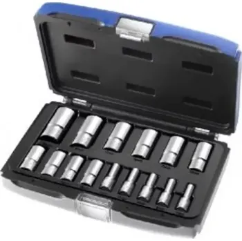 Klíč E031804 15dílná sada 6hranných prodloužených 3/8" hlavic 7-22 mm TONA Expert T