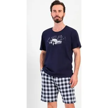 Pánské pyžamo Pánské pyžamo šortky Vienetta Secret Old car tmavě modrá M