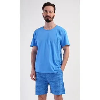 Pánské pyžamo Pánské pyžamo šortky Vienetta Secret Sebastian modrá XXL