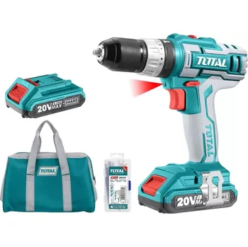 TIDLI2002E Aku vrtací šroubovák s příklepem 20V 2x2,0Ah v tašce Total