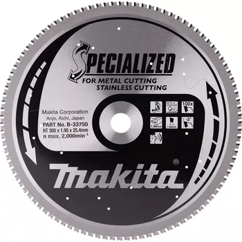 Pilový kotouč B-33750 Kotouč pilový nerez SPECIALIZED 305x2x25,4mm 100Z Makita