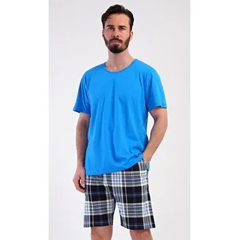 Pánské pyžamo Pánské pyžamo šortky Vienetta Secret Henry modrá XL