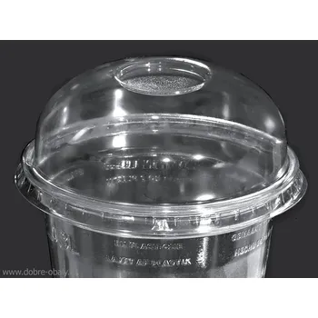 Jednorázové nádobí Víčko na kelímek PET, vypouklé, čiré - typ B - Víčko na kelímek