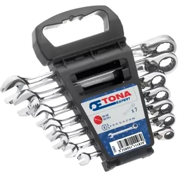 Klíč E111107 7dílná sada ráčnových klíčů 8-19 mm v plastovém držáku TONA Expert T