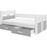 Dřevěná jednolůžková postel s matraci Bibi adrk barevné provedení: bílá_šedá