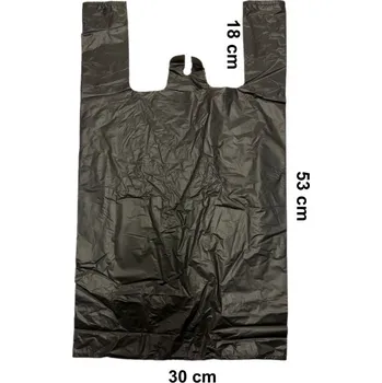 Nákupní taška VIBAL Taška HDPE Černá 10KG 30x18x53 cm 20my 117ks/20bal